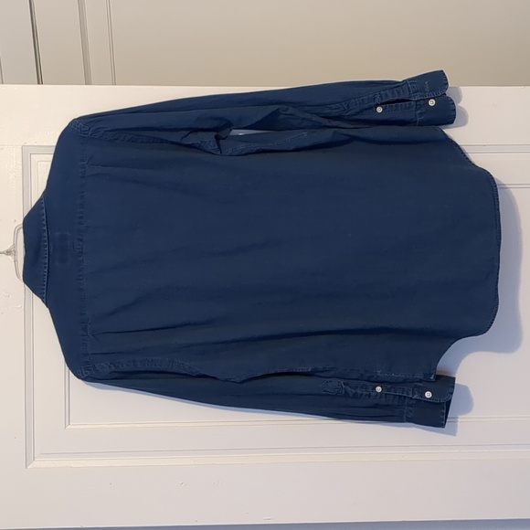 Polo by Ralph Lauren Lightweight Chambray Dark Denim Blue Shirt Medium Cotton - Picture 4 of 5